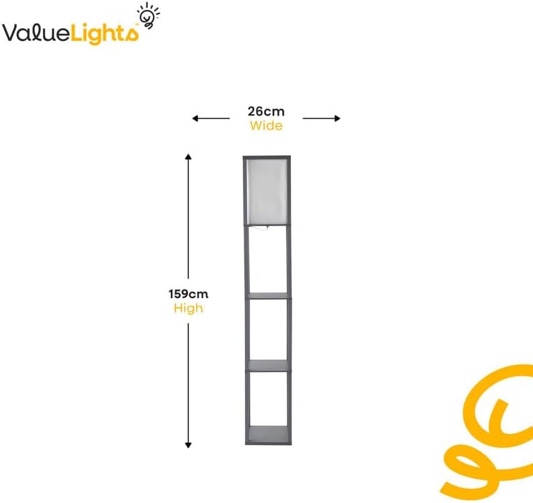 Black Wooden Floor Lamp with Shelves - Under £50 Home Upgrade