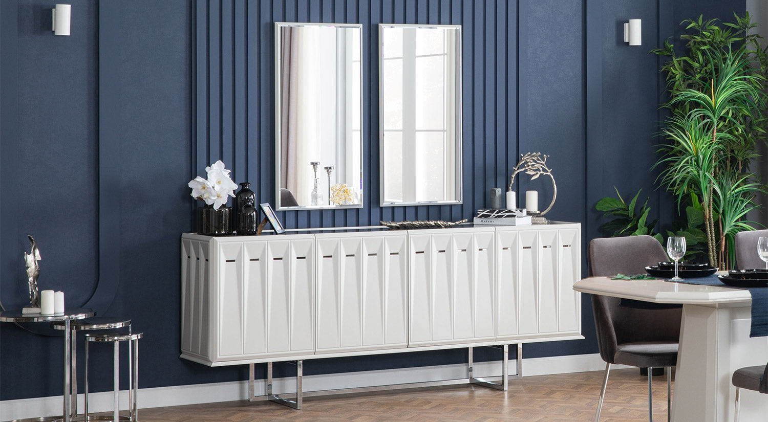 Natura - Dining Room Console Unit with Mirrors