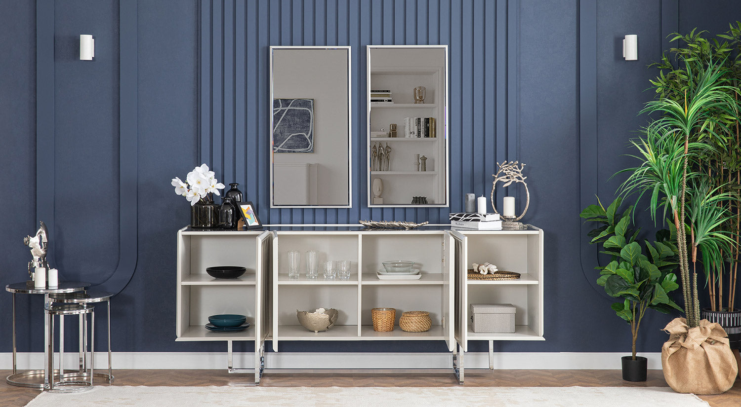 Natura - Dining Room Console Unit with Mirrors