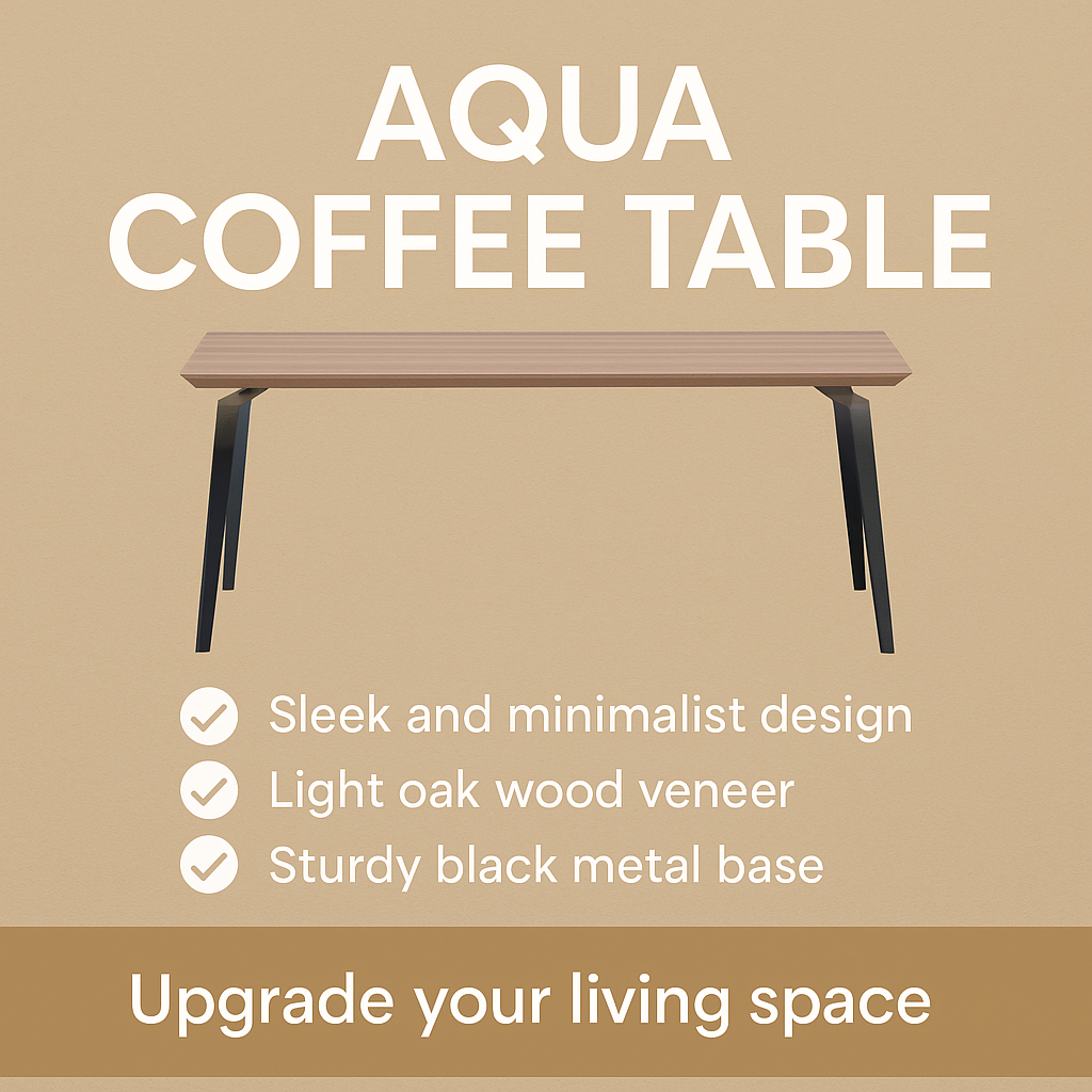 Aqua Coffee Table – Modern Oak Effect Centre Table