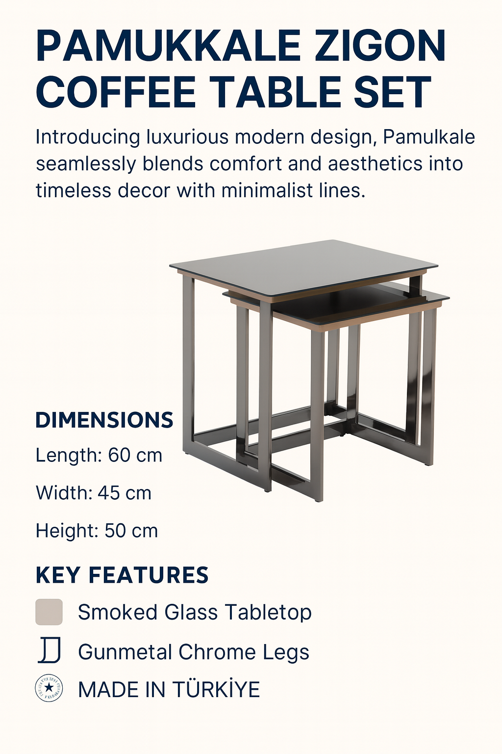 Pamukkale Zigon Nesting Side Table Set (2-Piece)