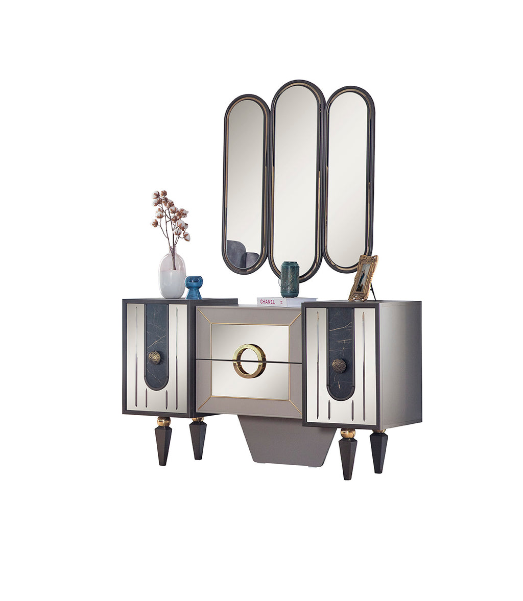 Lizbon Yatak Odası Takımı – Osmanlı Bazalı Yatak ve LED Gardırop