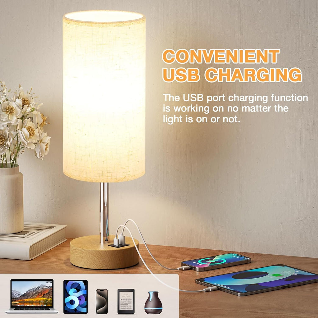 Aooshine Bedside Lamps with USB A+C Charging Ports - Under £50 Home Upgrade