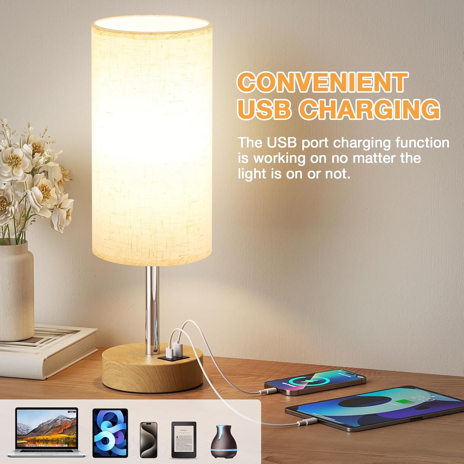 Aooshine Bedside Lamps with USB A+C Charging Ports - Under £50 Home Upgrade