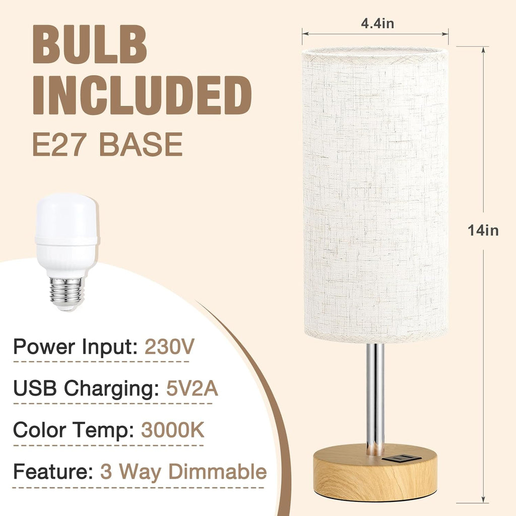Aooshine Bedside Lamps with USB A+C Charging Ports - Under £50 Home Upgrade