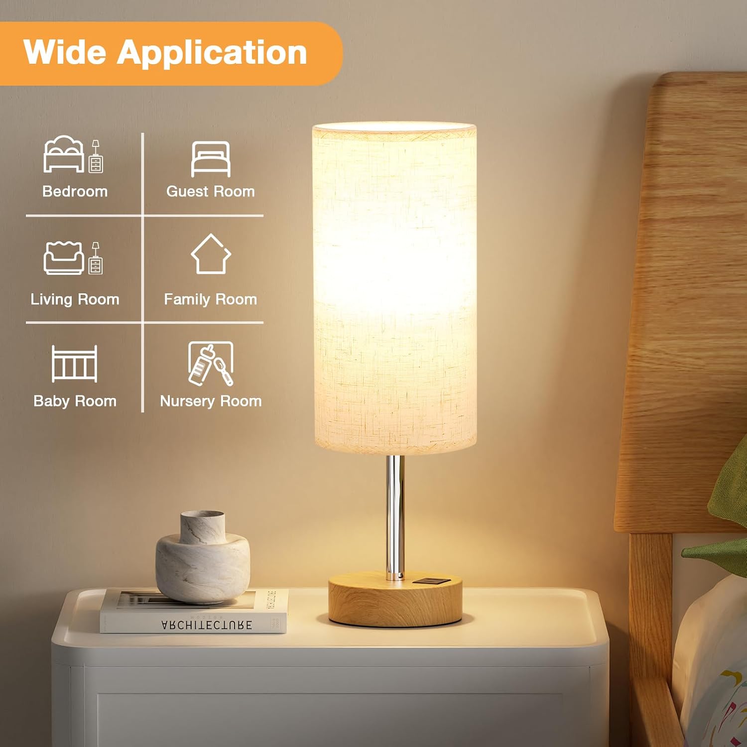 Aooshine Bedside Lamps with USB A+C Charging Ports - Under £50 Home Upgrade