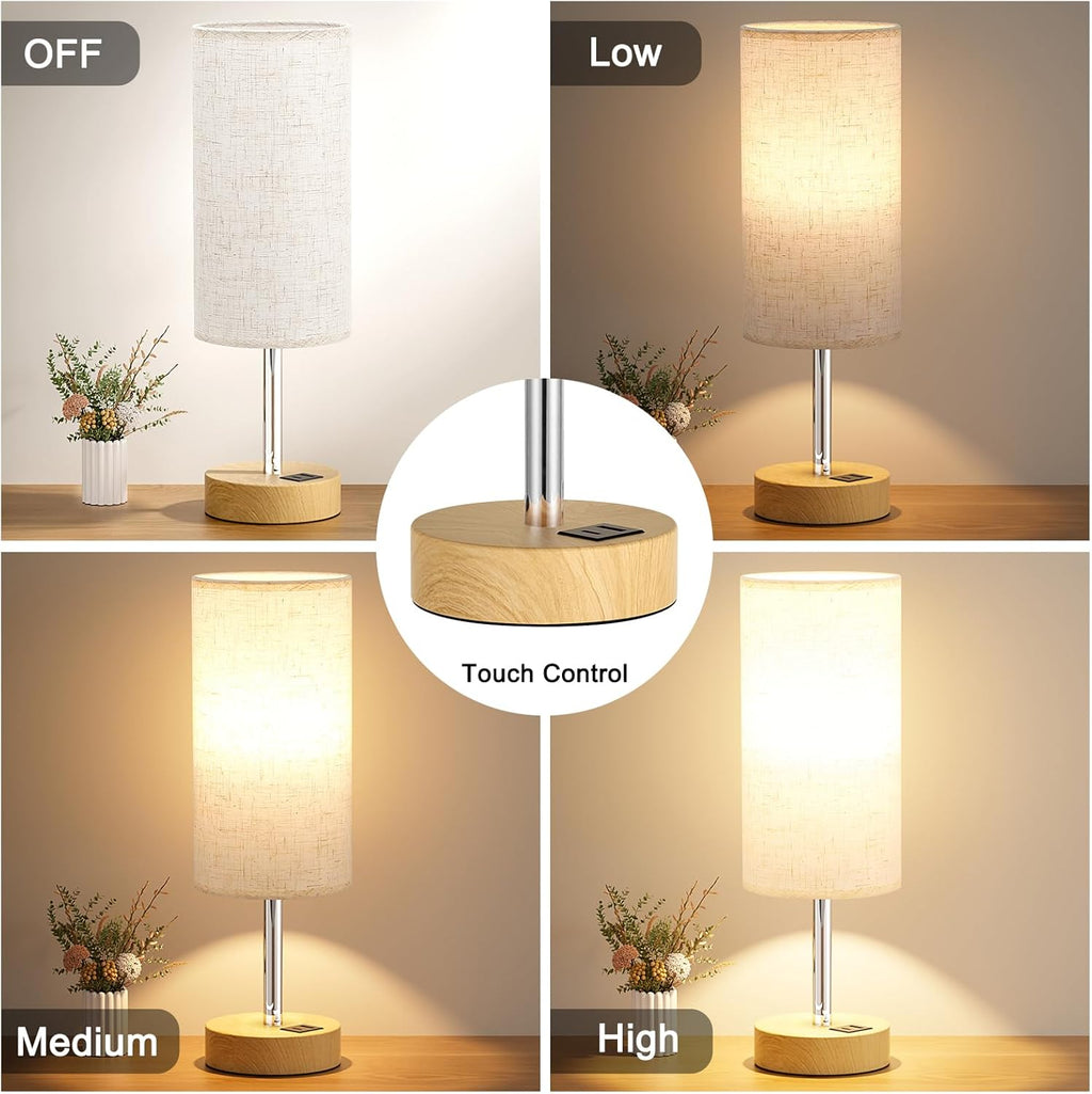 Aooshine Bedside Lamps with USB A+C Charging Ports - Under £50 Home Upgrade