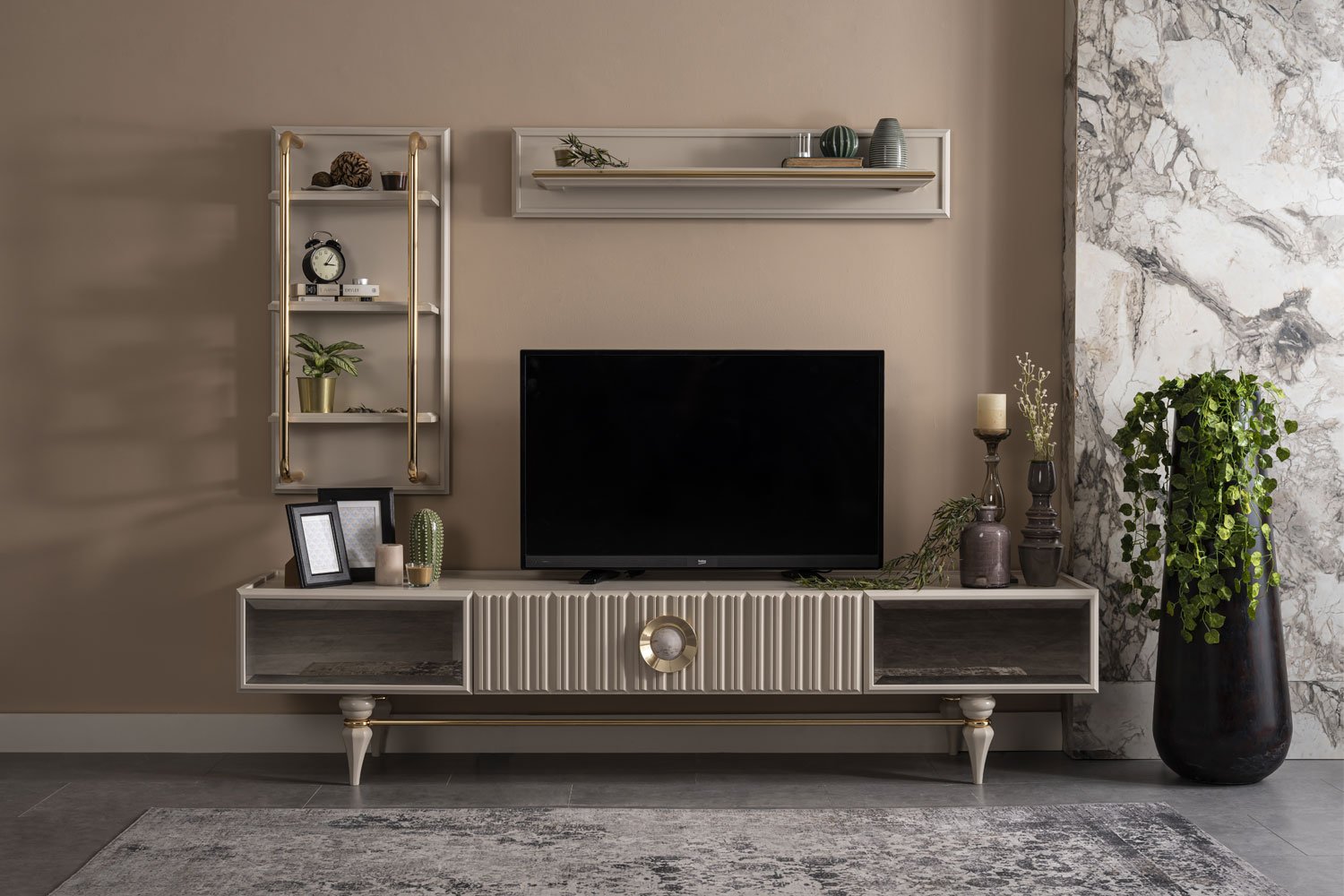 Emirgan Wall Unit – Modern Turkish TV Stand & Display Cabinet