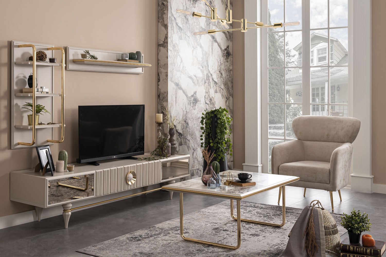 Emirgan Wall Unit – Modern Turkish TV Stand & Display Cabinet