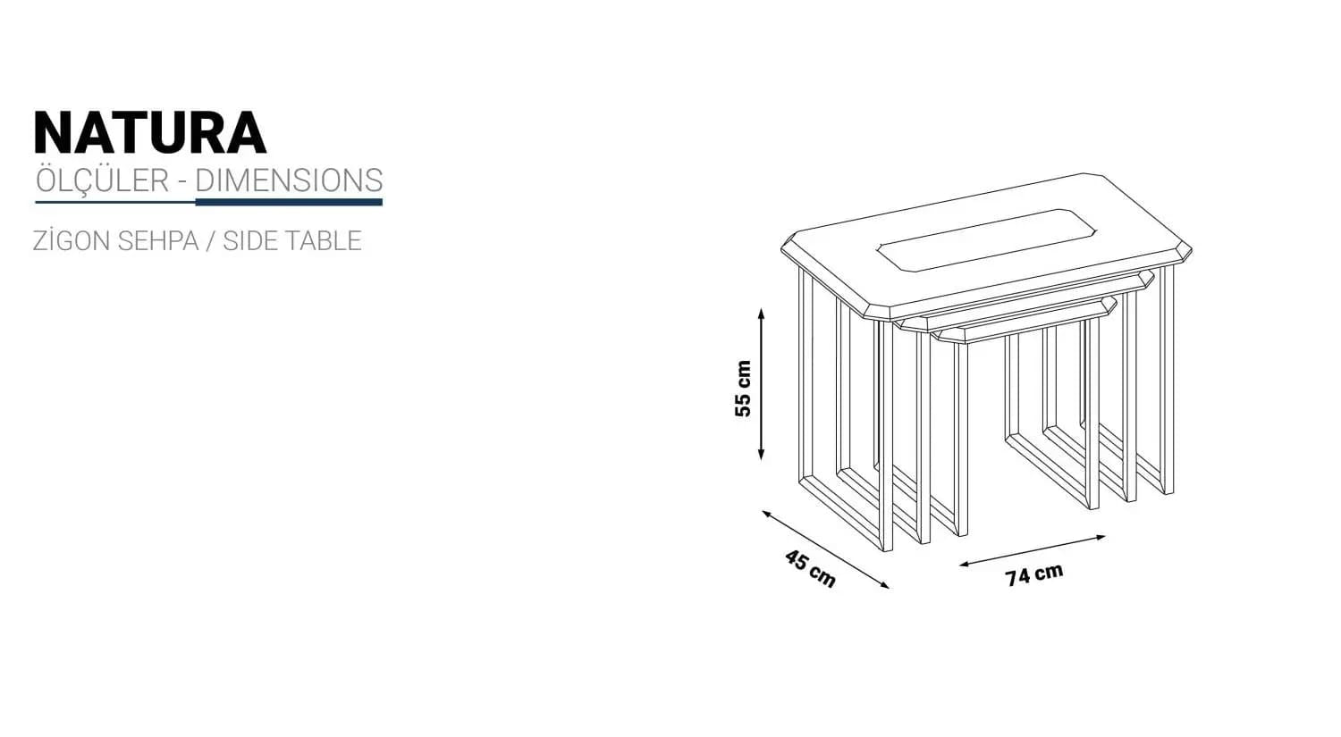 Natura Nesting Side Tables – Set of 3 (White Gloss & Chrome)