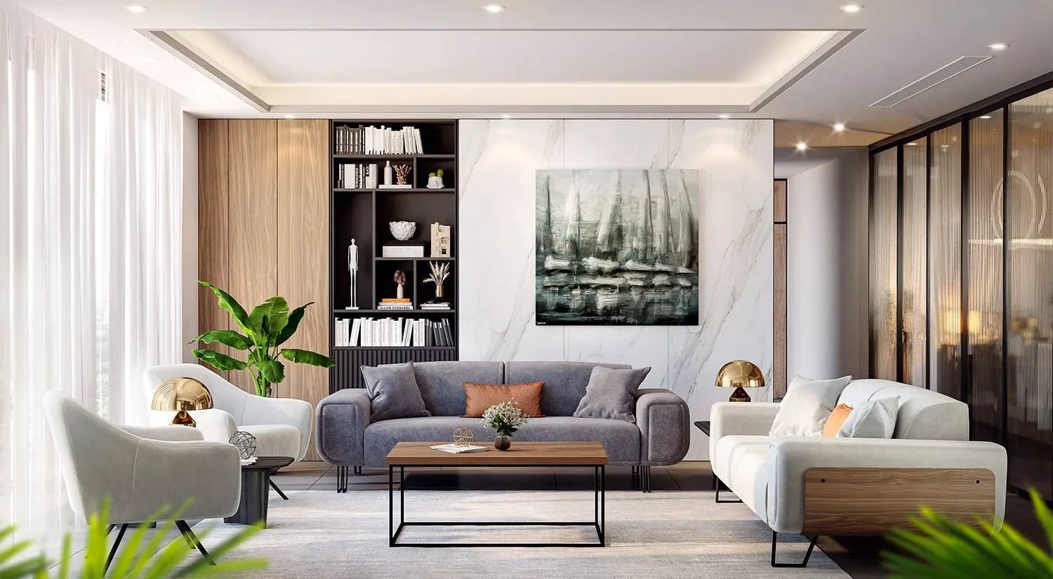 Basic Minimalist Coffee Table – Walnut & Black Frame