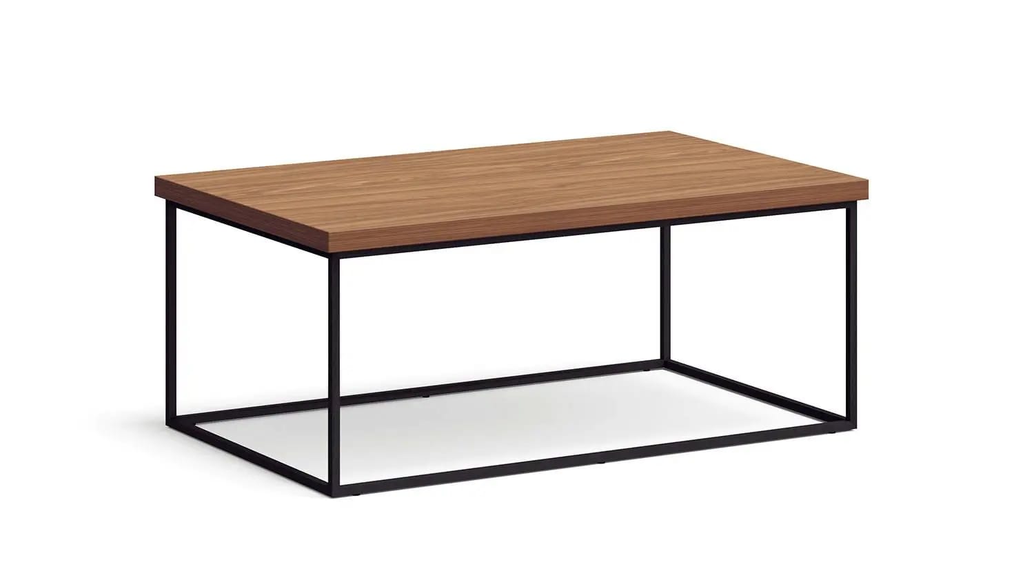 Basic Minimalist Coffee Table – Walnut & Black Frame