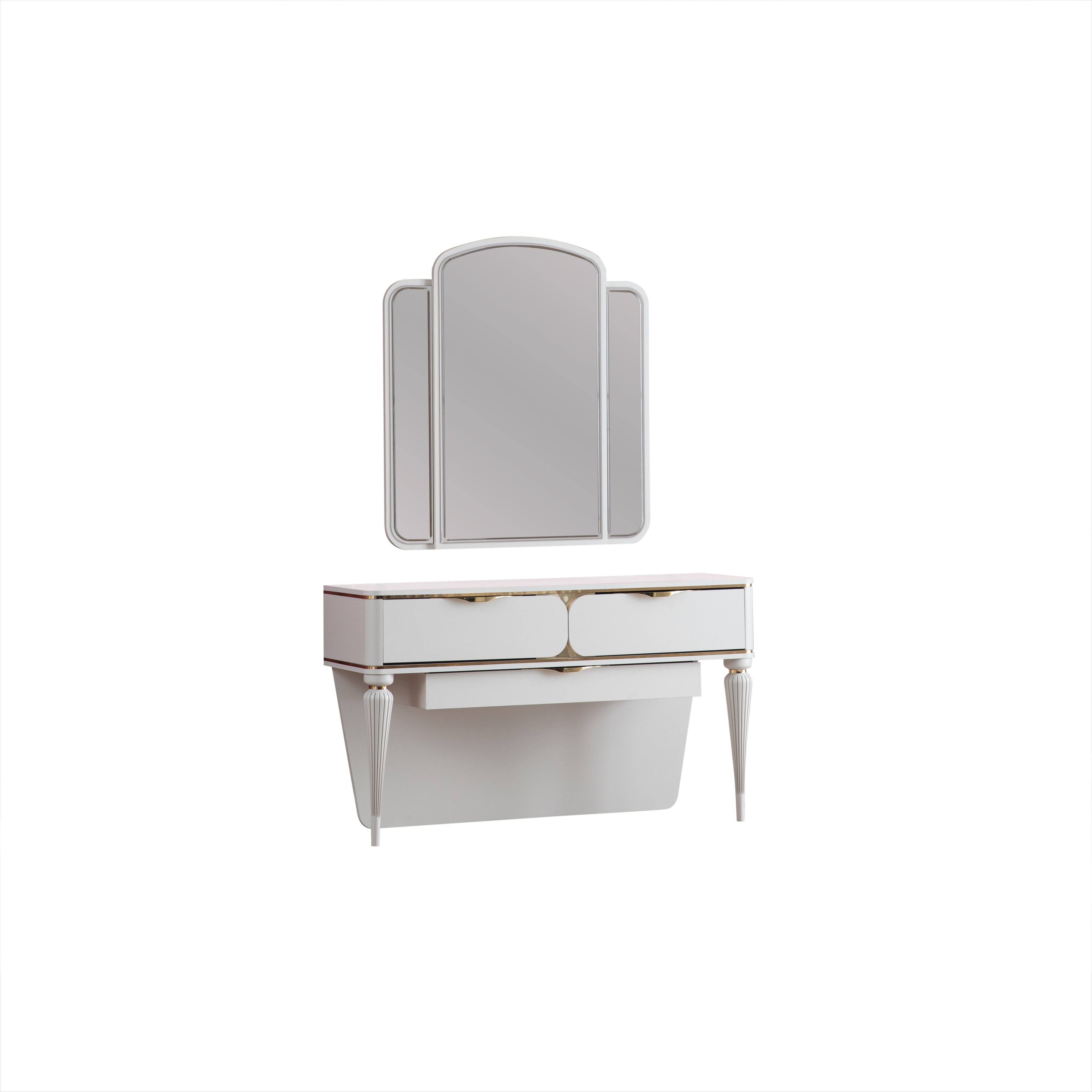 Belinda Luxury Dresser & Tri-Mirror Vanity Set