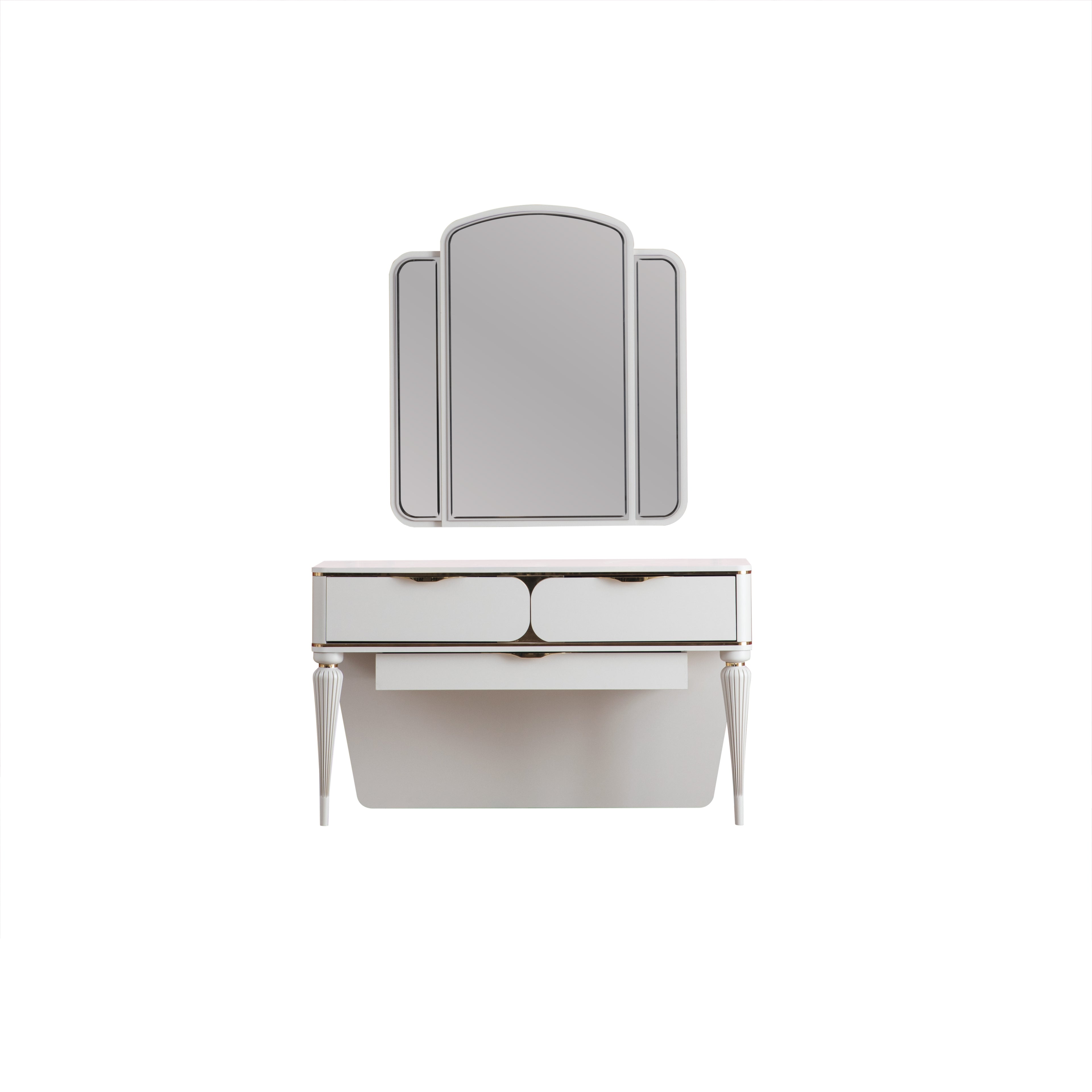 Belinda Luxury Dresser & Tri-Mirror Vanity Set