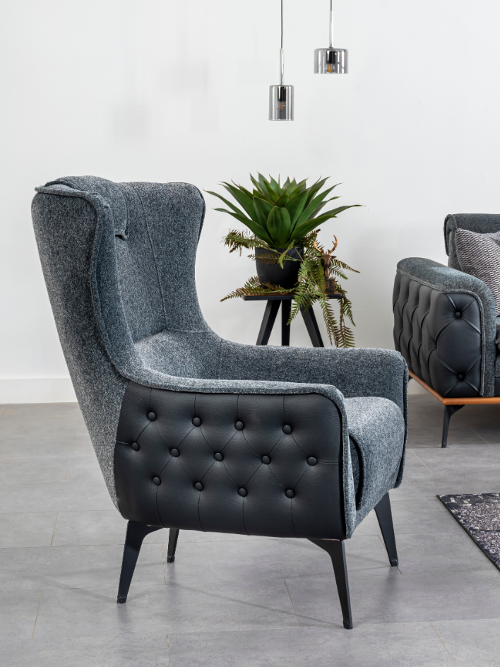 İzmir Koltuk — Ultra Konforlu Kanatlı Sırtlı Aksanlı Koltuk