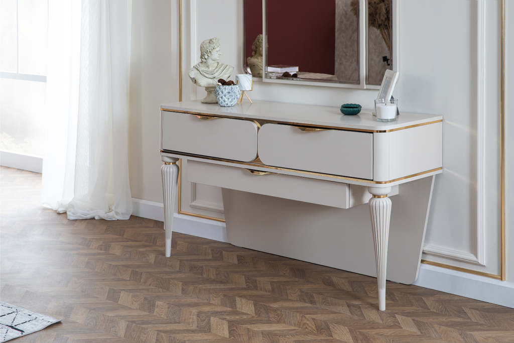 Belinda Luxury Dresser & Tri-Mirror Vanity Set