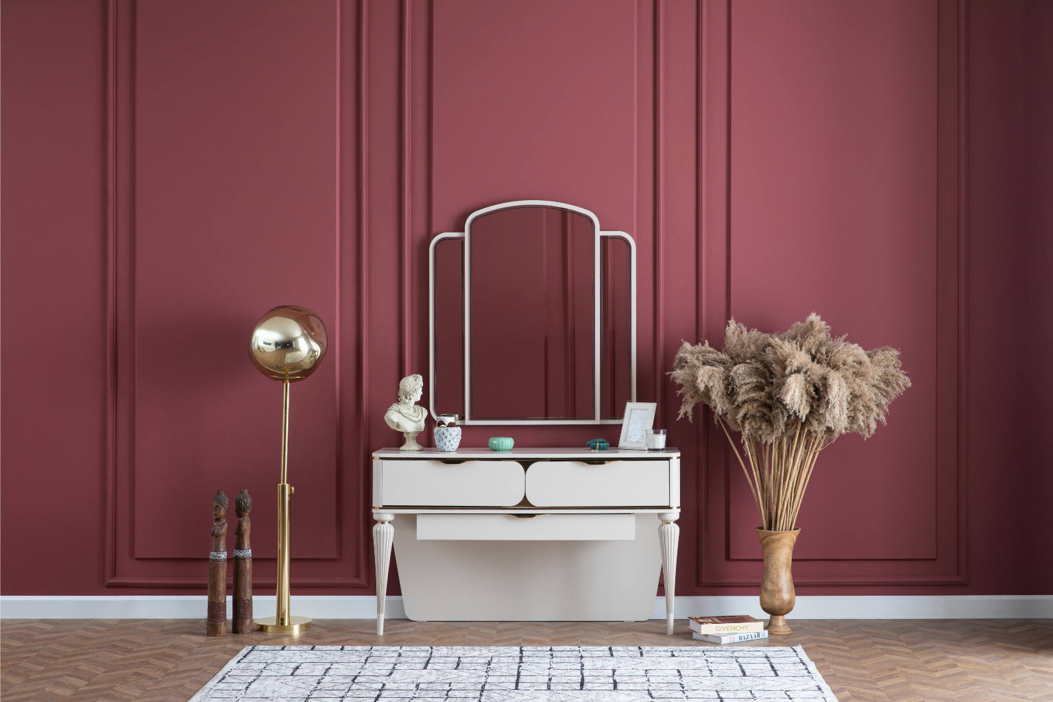 Belinda Luxury Dresser & Tri-Mirror Vanity Set