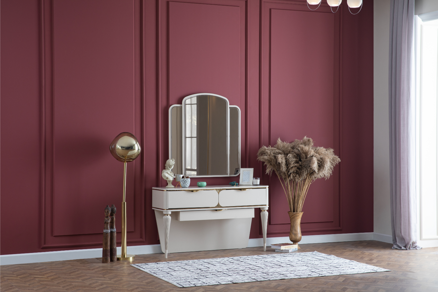 Belinda Luxury Dresser & Tri-Mirror Vanity Set