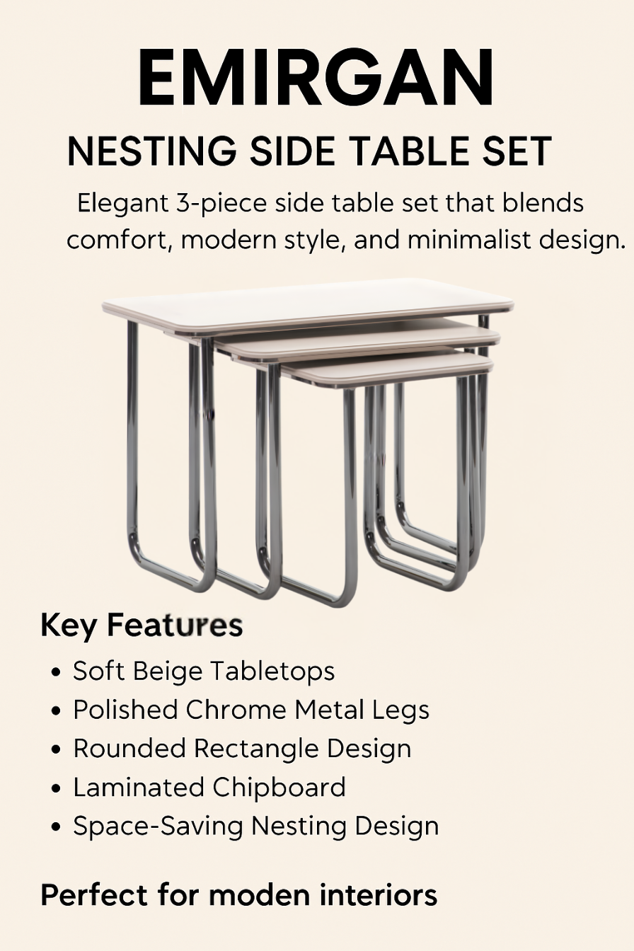 Emirgan Zigon Nesting Side Tables – Set of 3