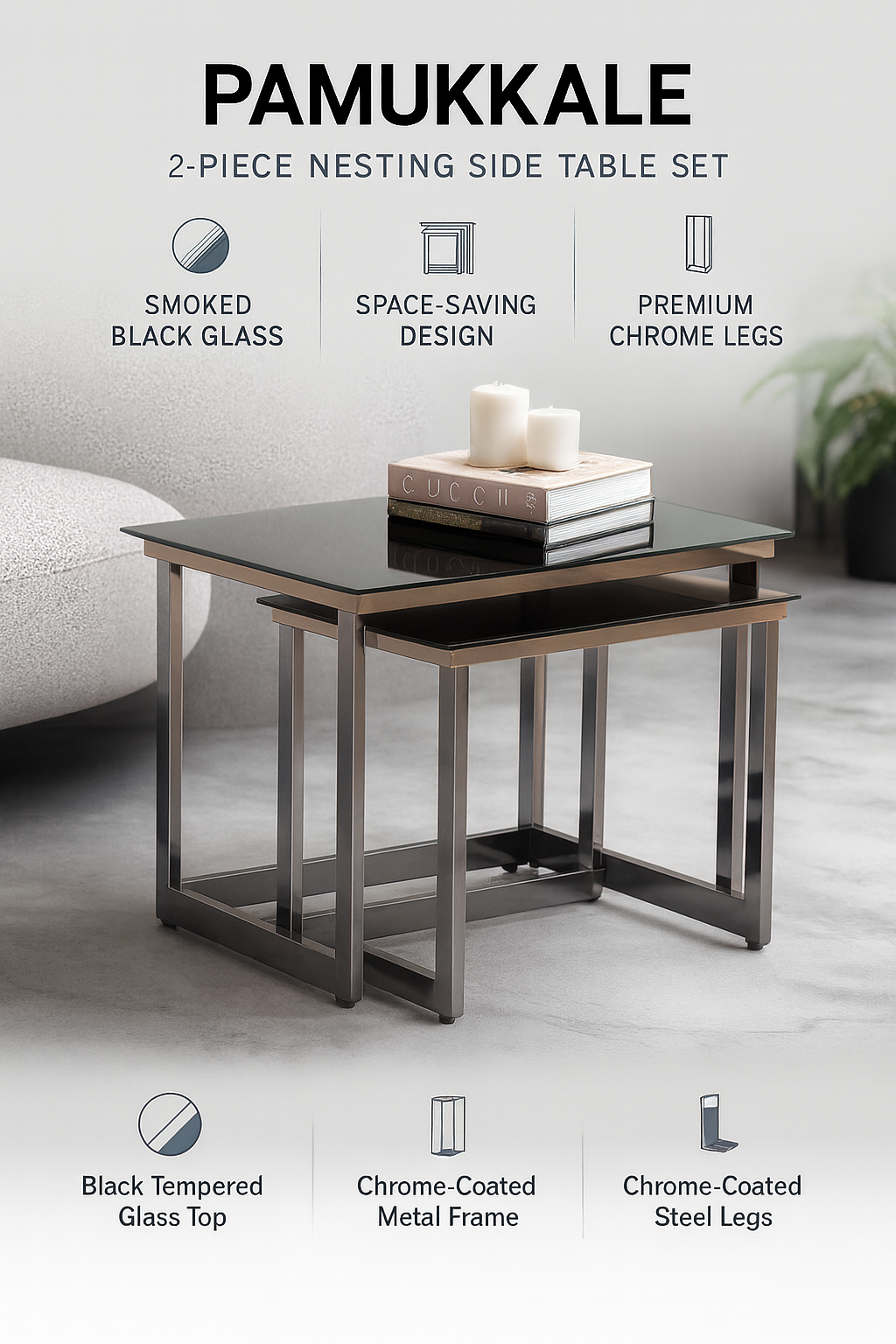 Pamukkale Zigon Nesting Side Table Set (2-Piece)