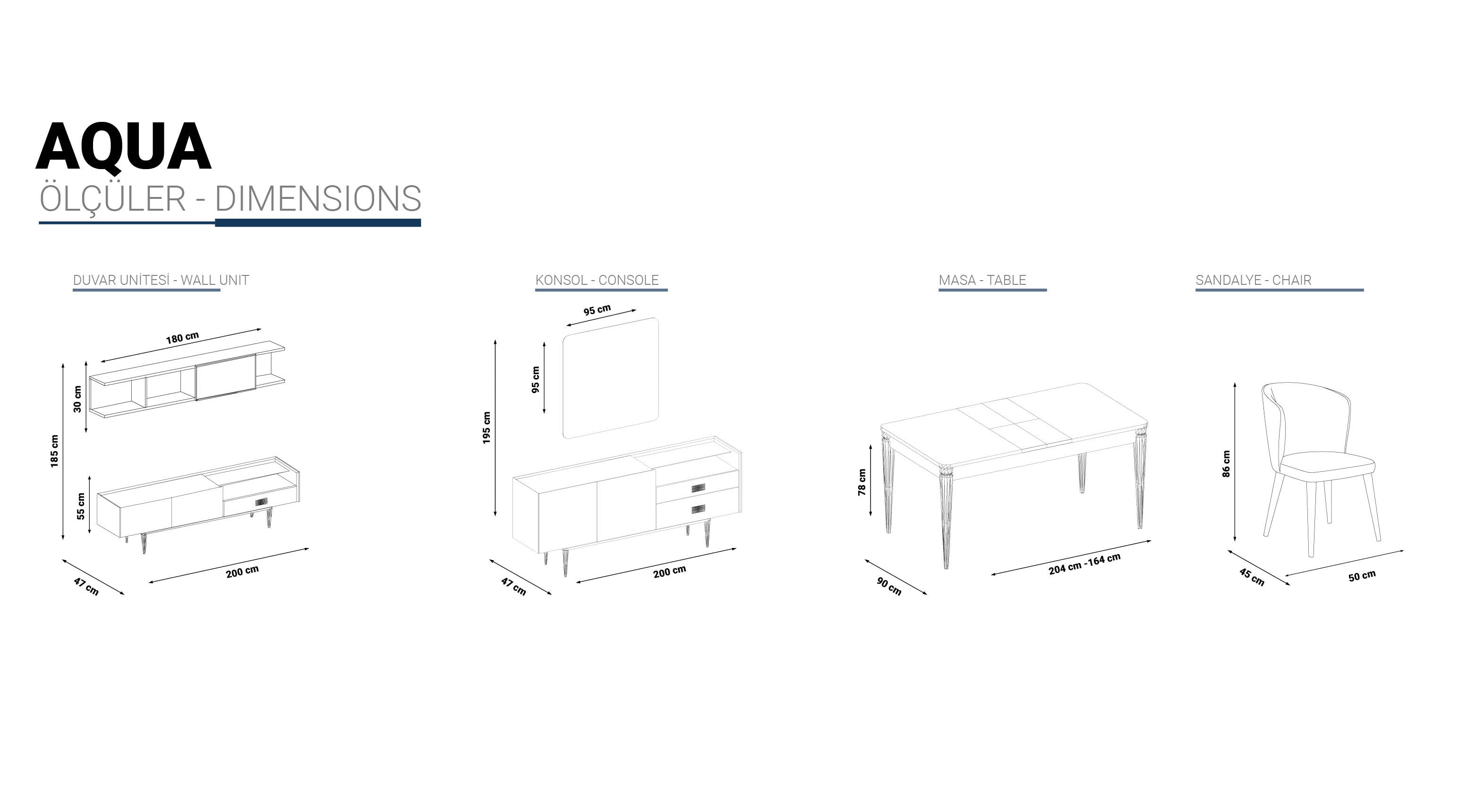 Aqua Dining Room Set