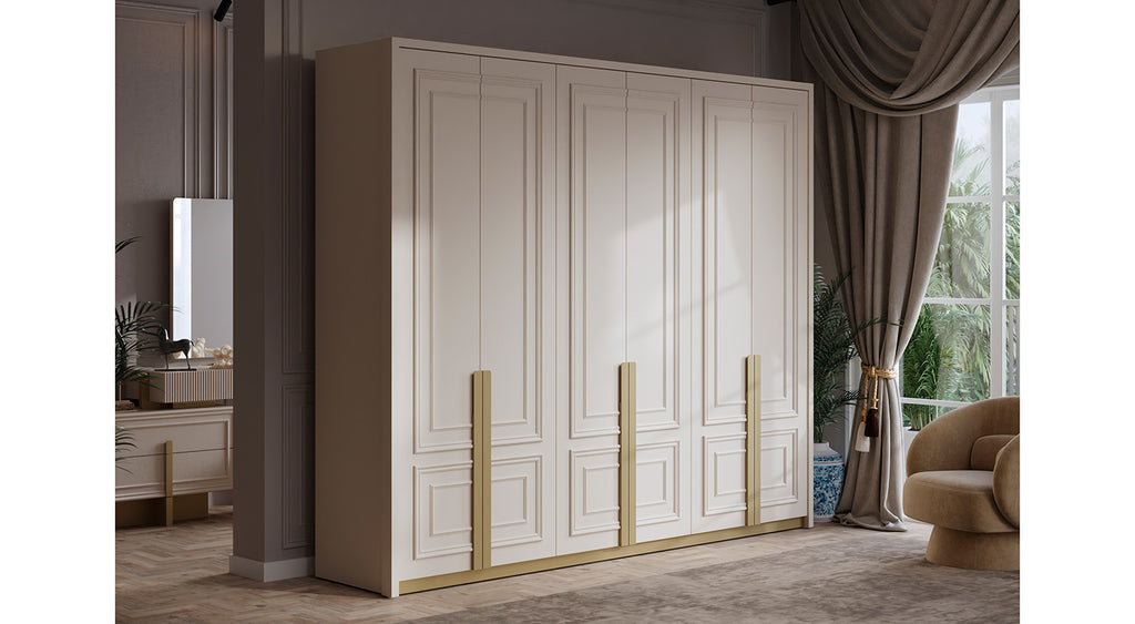 ASIA - Ottoman Bedroom Set – Cream & Gold