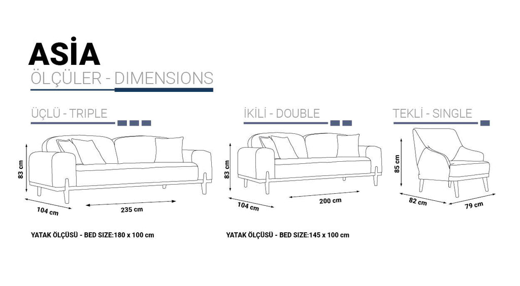 ASIA Sofa Set - 3+2+1