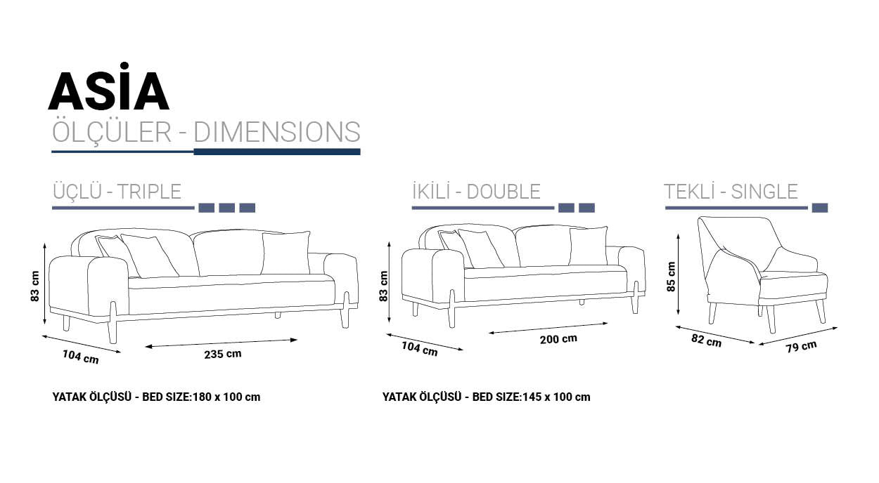 ASIA Sofa Set - 3+2+1