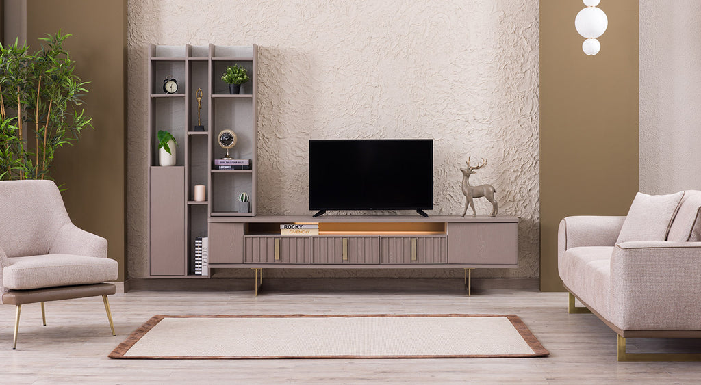 Latte TV & Wall Unit Set