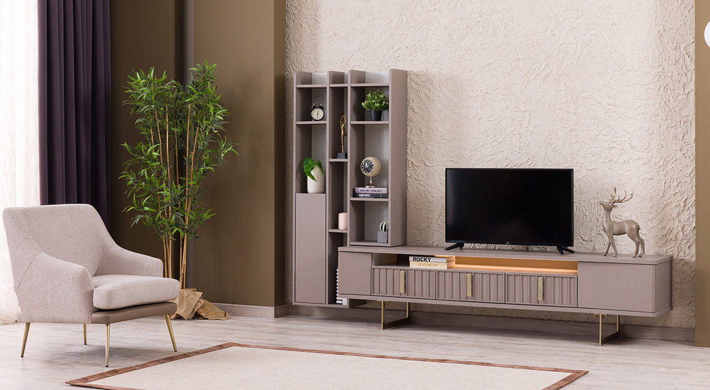 Latte TV & Wall Unit Set