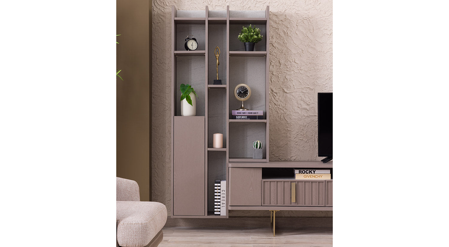 Latte TV & Wall Unit Set
