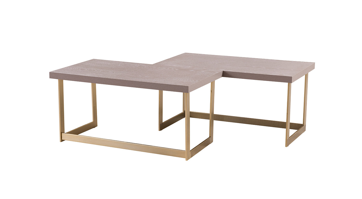 Latte Coffee Table with 2x Poufs & Nesting Side Table Set