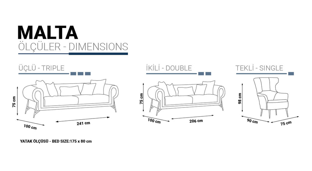Malta Sofa Set - (3+2+1 Seat Sofas)
