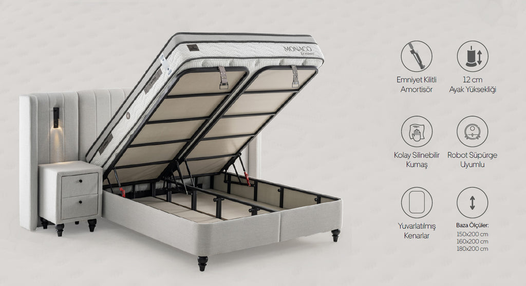 Monaco King Size Bed – Premium Ottoman Storage Bed