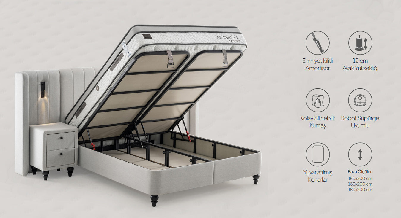 Monaco King Size Bed – Premium Ottoman Storage Bed