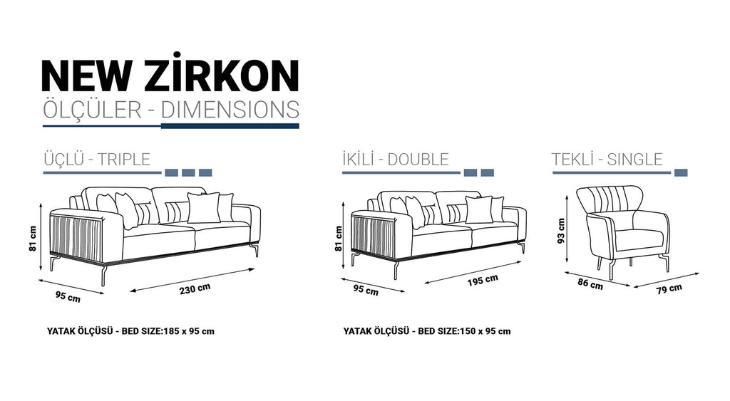 Zirkon Sofa Set UK – Luxury Turkish Sofas with Bed Feature
