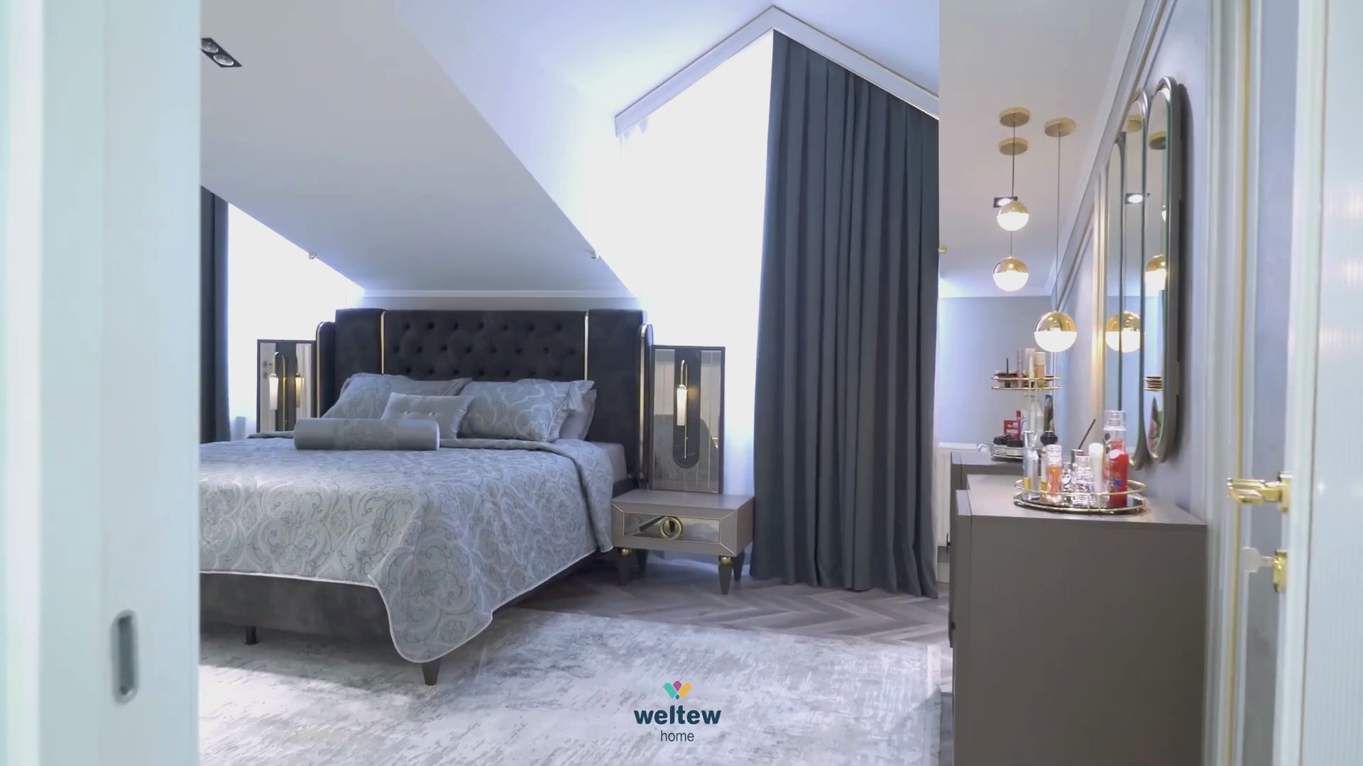 Lizbon Bedroom Set – Ottoman Storage Bed & LED Wardrobe