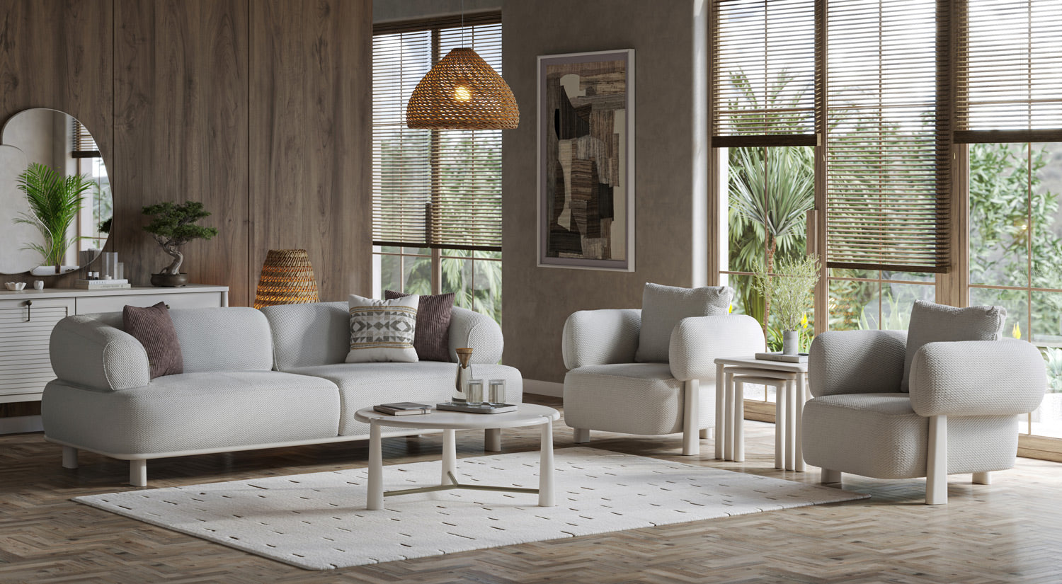 Salda coffee Table Set (coffee table + 3 piece nesting side table)