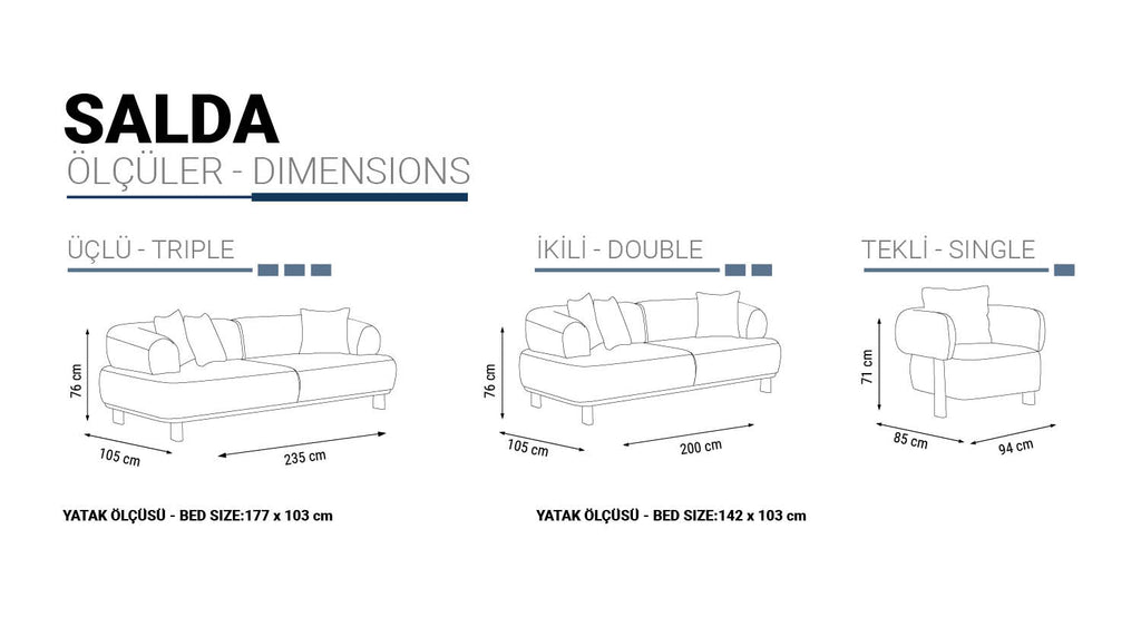 Salda Sofa Set - (3+2+1 seater)