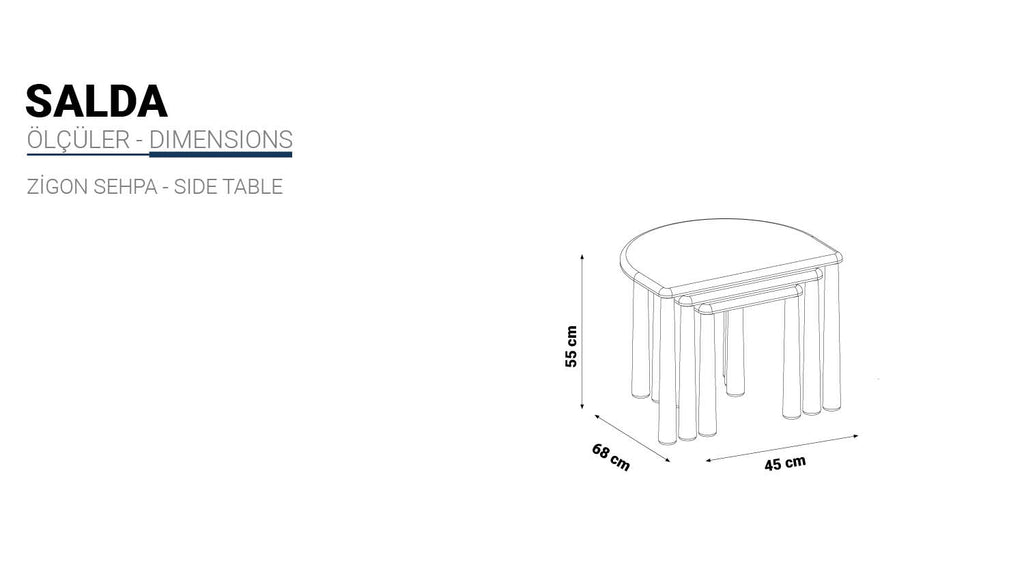 Salda coffee Table Set (coffee table + 3 piece nesting side table)