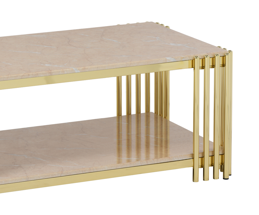 The Kensington Luxe Marble & Gold Coffee Table