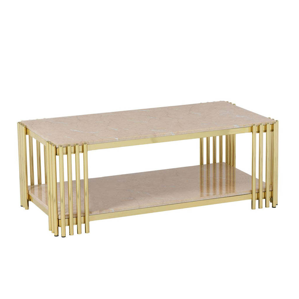 The Kensington Luxe Marble & Gold Coffee Table