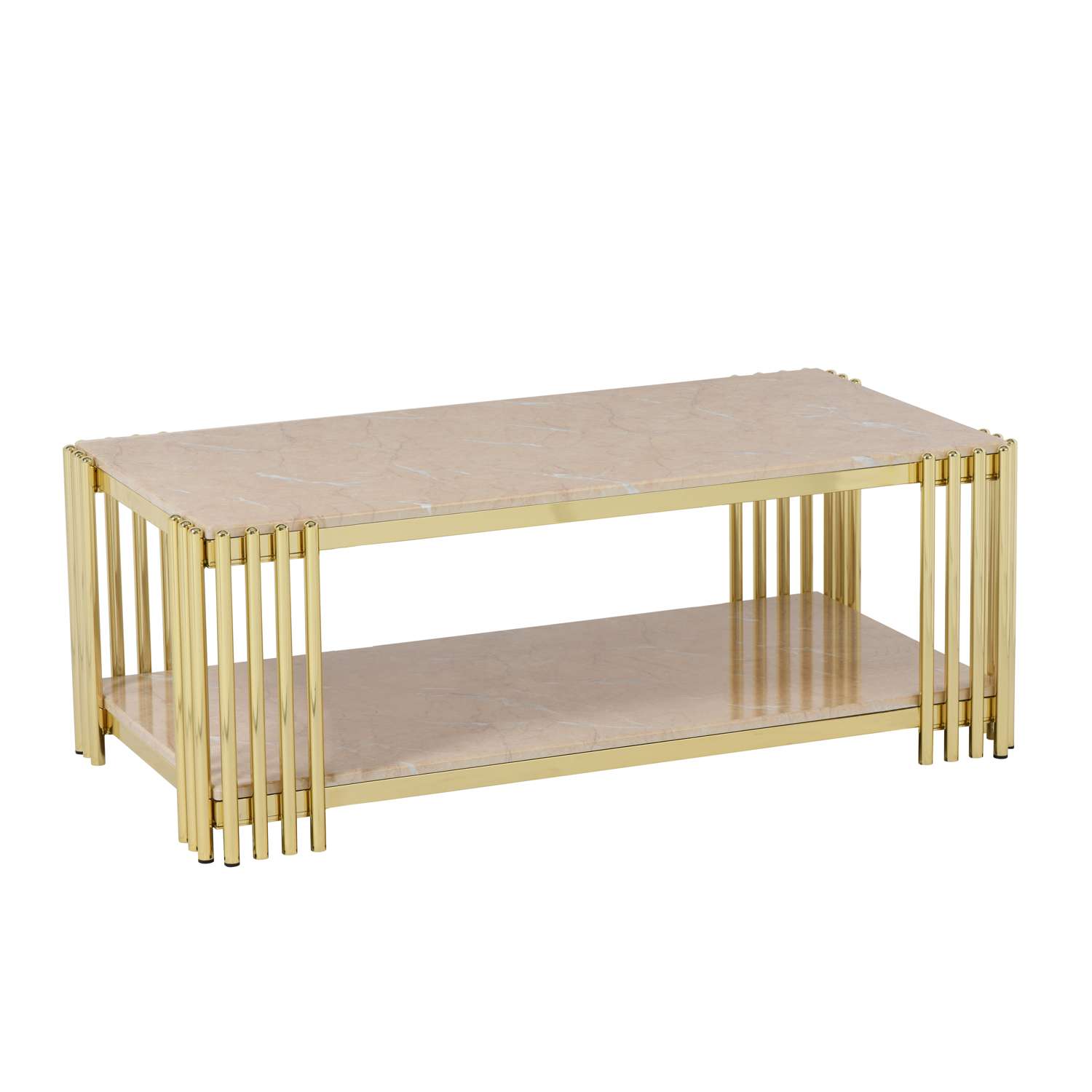 The Kensington Luxe Marble & Gold Coffee Table
