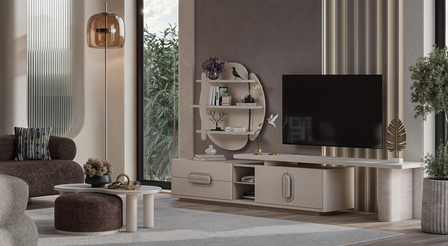 Traverta TV Unit & Wall Unit Set